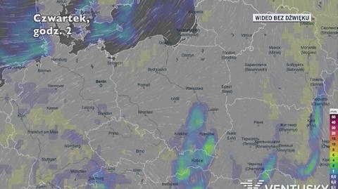 Prognozowane opady w ciągu najbliższych dni (Ventusky.com)