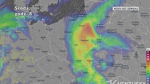 Prognozowane opady w ciągu najbliższych dni (Ventusky.com)