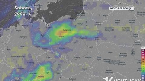 Prognozowane opady w ciągu najbliższych dni (Ventusky.com)