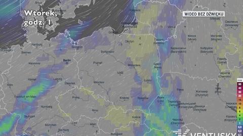 Prognozowane opady w ciągu najbliższych dni (Ventusky.com)