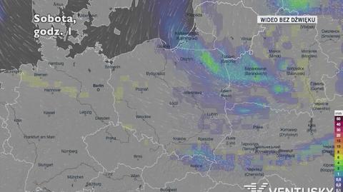 Prognozowane opady w ciągu najbliższych dni (Ventusky.com)