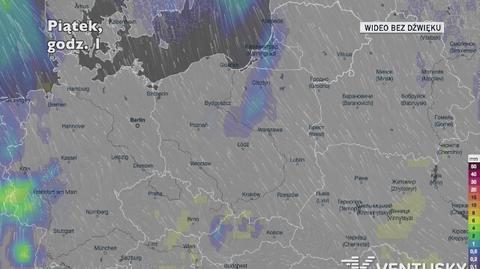 Prognozowane opady w ciągu najbliższych dni (Ventusky.com)