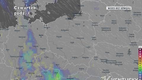 Prognozowane opady w ciągu najbliższych dni (Ventusky.com)