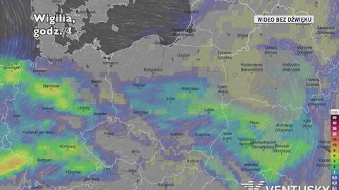 Prognozowane opady w ciągu najbliższych dni (Ventusky.com)