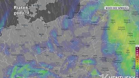 Prognozowane opady w ciągu najbliższych dni (Ventusky.com)