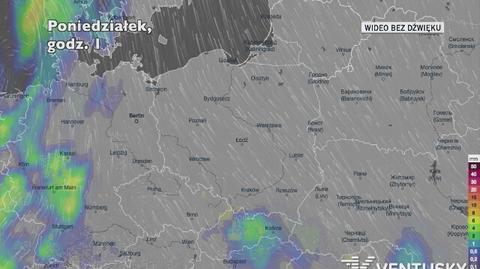 Prognozowane opady w ciągu najbliższych dni (Ventusky.com)