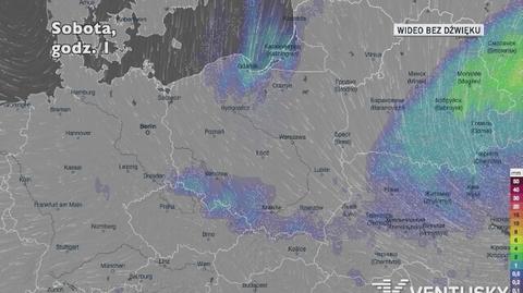 Prognozowane opady w ciągu najbliższych dni (Ventusky.com)