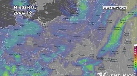 Prognozowane opady w ciągu najbliższych dni (Ventusky.com)