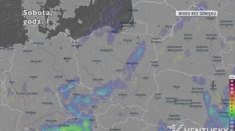 Prognozowane opady w ciągu najbliższych dni (Ventusky.com)