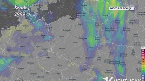 Prognozowane opady w ciągu najbliższych dni (Ventusky.com)