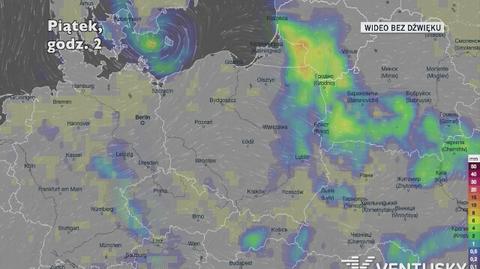 Prognozowane opady w ciągu najbliższych dni (Ventusky.com)