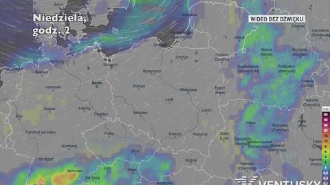 Prognozowane opady w ciągu najbliższych dni (Ventusky.com)