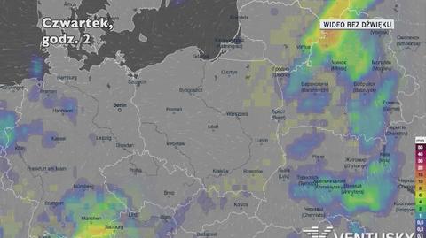 Prognozowane opady w ciągu najbliższych dni (Ventusky.com)