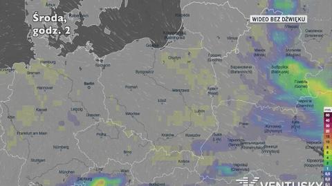 Prognozowane opady w ciągu najbliższych dni (Ventusky.com | wideo bez dźwięku))