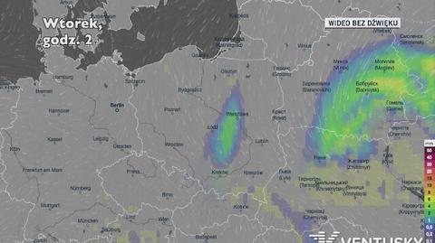 Prognozowane opady w ciągu najbliższych dni (Ventusky.com | wideo bez dźwięku))