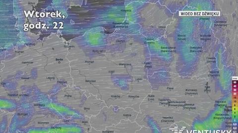 Prognozowane opady w ciągu pięciu dni (Ventusky.com)