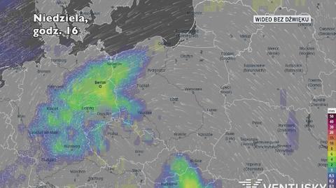 Prognozowane opady w kolejnych dniach (Ventusky)