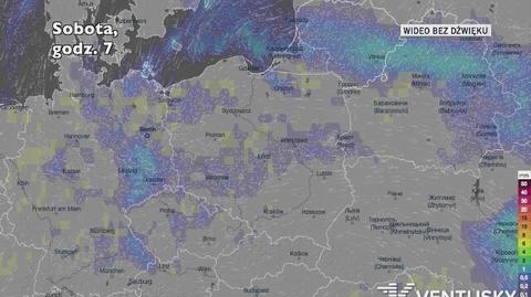 Prognozowane opady w kolejnych dniach (Ventusky)