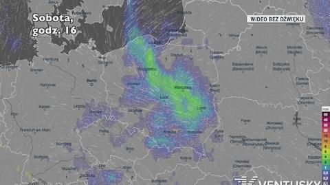 Prognozowane opady w kolejnych dniach (Ventusky)