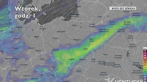 Prognozowane opady w kolejnych dniach (Ventusky.com)