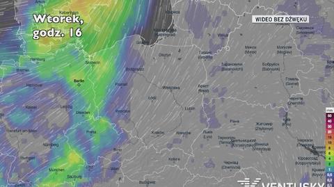 Prognozowane opady w kolejnych dniach (Ventusky.com)