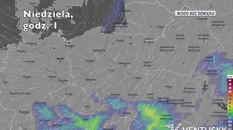 Prognozowane opady w kolejnych dniach (Ventusky.com)