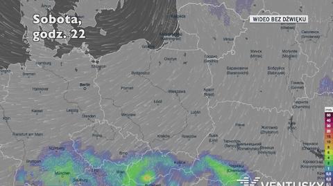 Prognozowane opady w kolejnych dniach (Ventusky.com)