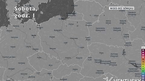Prognozowane opady w kolejnych dniach (Ventusky.com)