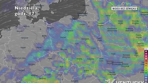 Prognozowane opady w kolejnych dniach (Ventusky.com)