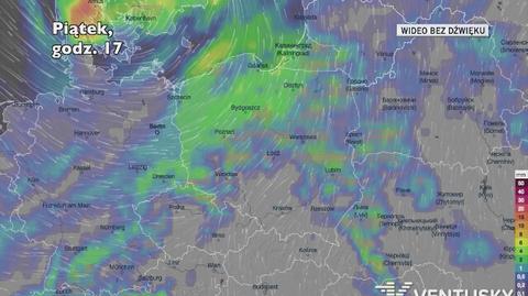 Prognozowane opady w kolejnych dniach (Ventusky.com)