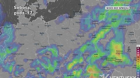 Prognozowane opady w kolejnych dniach (Ventusky.com)