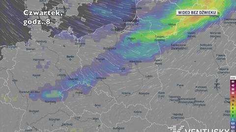 Prognozowane opady w kolejnych dniach (Ventusky.com)