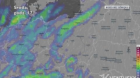 Prognozowane opady w kolejnych dniach (Ventusky.com)