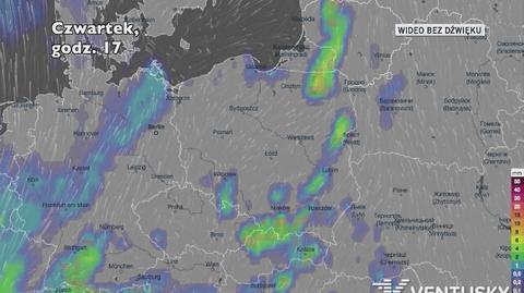 Prognozowane opady w kolejnych dniach (Ventusky.com)