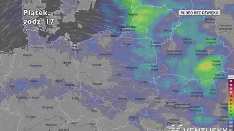 Prognozowane opady w kolejnych dniach (Ventusky.com)