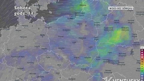 Prognozowane opady w kolejnych dniach (Ventusky.com)