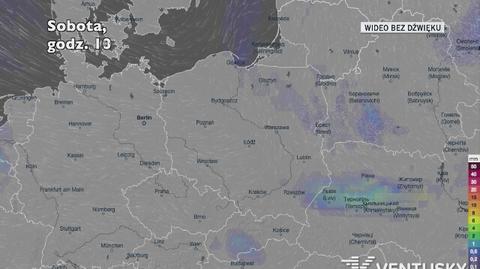 Prognozowane opady w kolejnych dniach (Ventusky.com)