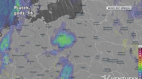 Prognozowane opady w kolejnych dniach (Ventusky.com)