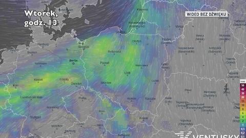 Prognozowane opady w kolejnych dniach (Ventusky.com)