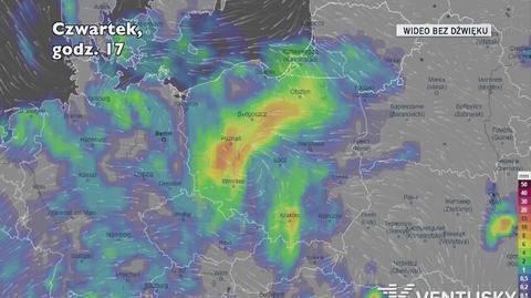 Prognozowane opady w kolejnych dniach (Ventusky.com)