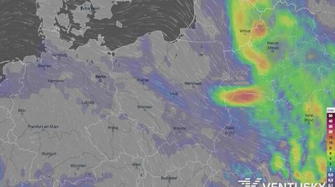 Prognozowane opady w najbliższych dniach (Ventusky.com)