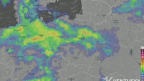 Prognozowane opady w najbliższych dniach (Ventusky.com)