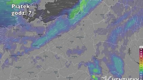 Prognozowane opady w najbliższych dniach (Ventusky.com)
