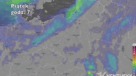 Prognozowane opady w najbliższych dniach (Ventusky.com)