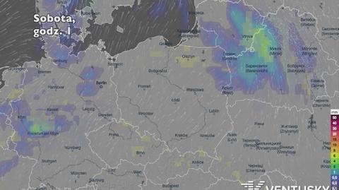 Prognozowane opady w najbliższych dniach (Ventusky.com)