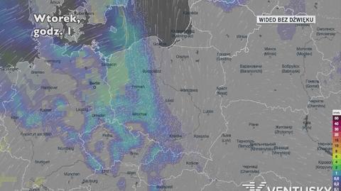 Prognozowane opady w najbliższych dniach (Ventusky.com)