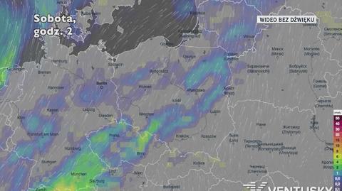 Prognozowane opady w najbliższych dniach (Ventusky.com)