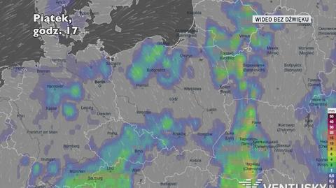 Prognozowane opady w najbliższych dniach (Ventusky.com)