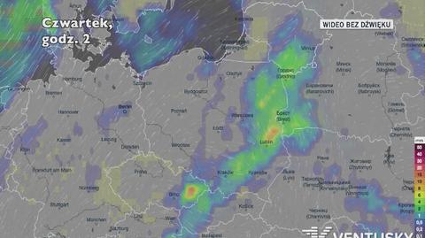 Prognozowane opady w najbliższych dniach (Ventusky.com)