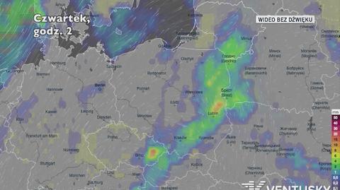 Prognozowane opady w najbliższych dniach (Ventusky.com)